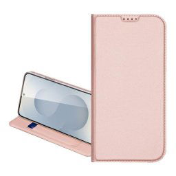 DUX DUCIS SKIN PRO tok álló, bőr hatású (FLIP, oldalra nyíló, kártyazseb, asztali tartó) RÓZSASZÍN Samsung Galaxy A17 5G (SM-A176)