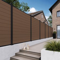 Rojaplast WPC kerítéselem 180x180 cm végzáróval - teak szín