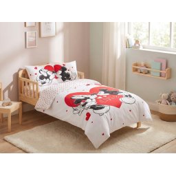 Gyermek pamut ágynemű MICKEY & MINNIE LOVE fehér Ágyneműhuzat mérete: 70 x 90 cm | 140 x 200 cm