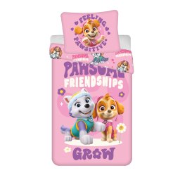 Gyerek mikroszálas ágynemű PAW PATROL Pawsome barátságok rózsaszín Ágyneműhuzat mérete: 70 x 90 cm | 140 x 200 cm