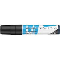 SCHNEIDER Dekormarker, akril, 15 mm, SCHNEIDER "Paint-It 330", fekete