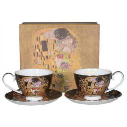 Klimt porcelán csésze aljjal készlet 300 ml - 2 személyes - The Kiss