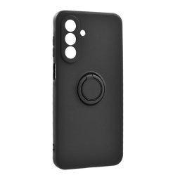 Szilikon telefonvédő (tartógyűrű, mikrofiber plüss belső, mágneses, kameravédő) FEKETE Samsung Galaxy S25 FE (SM-S731)