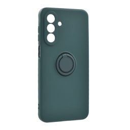 Szilikon telefonvédő (tartógyűrű, mikrofiber plüss belső, mágneses, kameravédő) SÖTÉTZÖLD Samsung Galaxy A17 5G (SM-A176)