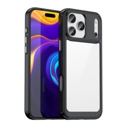 Szilikon telefonvédő (ütésállóság, átlátszó hátlap) FEKETE Apple iPhone 17 Pro Max