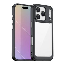 Szilikon telefonvédő (ütésállóság, átlátszó hátlap) FEKETE Apple iPhone 17 Pro