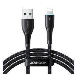 JOYROOM STARRY adatkábel (USB - lightning, 3A, gyorstöltő, 100cm, LED jelzés) FEKETE Apple IPAD, IPAD 2, IPAD (3rd Generation)