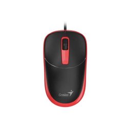 GENIUS Egér, vezetékes, optikai, normál méret, USB, GENIUS "DX-123", fekete-piros