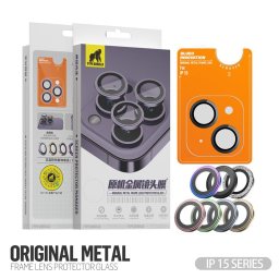 Apple iPhone 16e TG Original Metal 3D Kameravédő Üvegfólia - Fekete