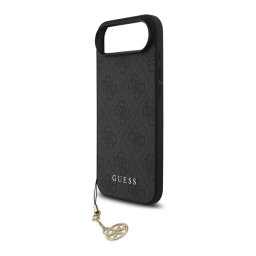 GUESS 4G CHARMS műanyag telefonvédő (textil hátlap, telefondísz) SÖTÉTSZÜRKE Apple iPhone 17 Air