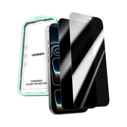 UGREEN SP1156 képernyővédő üveg 2db (betekintés ellen, 0.33mm, 9H + segédkeret) ÁTLÁTSZÓ Apple iPhone 17 Pro Max