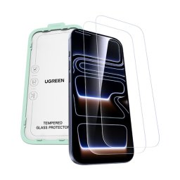 UGREEN SP1143 képernyővédő üveg 2db (2.5D, 0.33mm, 9H + segédkeret) ÁTLÁTSZÓ Apple iPhone 17 Pro Max