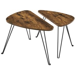 Design dohányzóasztalok TAYLOR 2 db-os szett, rusztikus barna