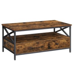 Dohányzóasztal TAYLOR 100x55 cm fiókokkal, rusztikus barna
