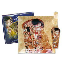 Klimt üveg süteményes kínáló lapáttal - 25x25 cm - CARMANI