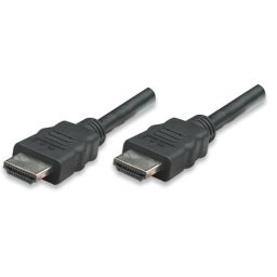 MANHATTAN HDMI kábel Ethernet, árnyékolt, 1m, Fekete
