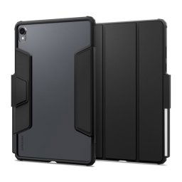 SPIGEN ULTRA HYBRID PRO tok álló, bőr hatású (FLIP, oldalra nyíló, TRIFOLD, asztali tartó, ceruza tartó) FEKETE Samsung Galaxy Tab S11 5G (SM-X736B), Galaxy Tab S11 WIFI (SM-X730)