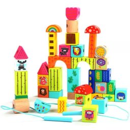 Erdei állatok-építőkocka és fűzőcske együtt B