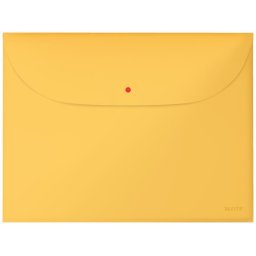 LEITZ Irattartó tasak, 2 zsebes, A4, PP, pantentos, LEITZ "Cosy", melegsárga