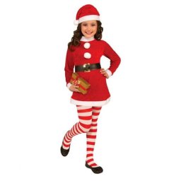 Mikulás lány ruha - Santa Girl jelmez 7-9 éves lányoknak