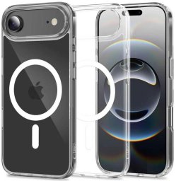 Apple iPhone Air (2025), Műanyag hátlap védőtok + szilikon keret, Magsafe töltővel kompatibilis, FlexAir Hybrid Magsafe, átlátszó