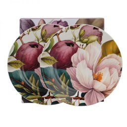 Magnólia virágos porcelán desszertes tányér készlet - 2 darabos