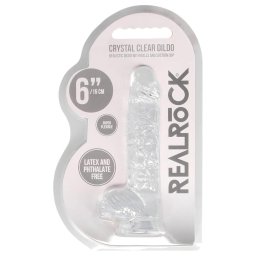 RealRock - átlátszó élethű dildó (átlátszó, 15 cm)
