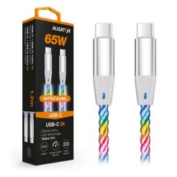 ALIGATOR adatkábel LIGHT 3A, 65W USB-C/USB-C 1,2m