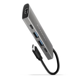 AXAGON HMC-5G21, USB 10Gb/s hub, 2x USB-A, 2x USB-C, HDMI 4k/30, PD 60W, USB-C kábel 13cm