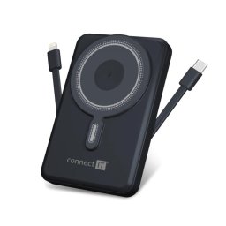 CONNECT IT Powerbank TravelCharge, MagSafe, 10000mAh, USB-C, Lightning, Szürke
