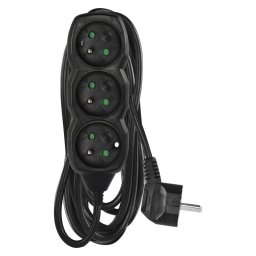 EMOS hosszabbító kábel 3z/5m, fekete, 1,5mm