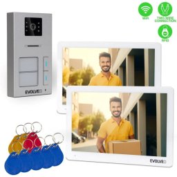 EVOLVEO DoorPhone 20-2W - 2-vezetékes videotelefon alkalmazással két háztartás számára és 32 GB memóriával