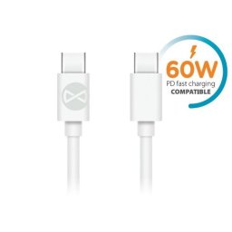 Forever USB-C/USB-C adatkábel 1m 3A fehér