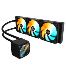 GIGABYTE vízhűtő GAMING 360, 3x120mm, ARGB, LGA1851, AM5, fekete