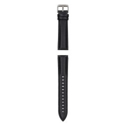 Garett univerzális szíj 20 mm, fekete, ezüst kapoccsal, bőr
