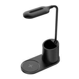 Platinet PDL1930B 3W dimmelhető LED asztali lámpa, vezeték nélküli töltéssel, fekete színben