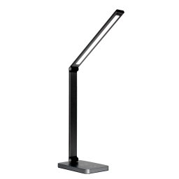 Platinet PDL888B 10W-os dimmelhető LED asztali lámpa, vezeték nélküli töltéssel, USB porttal, fekete színben