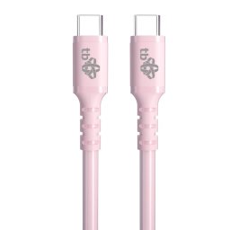 TB USB C - USB C 60W zselés kábel 1m rózsaszínű