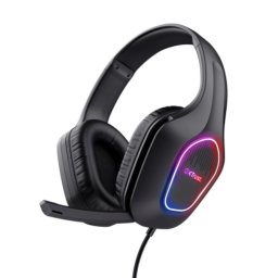 TRUST Gaming Headset GXT 416 ZIROX, LED, USB, 3,5 mm-es jack, fekete