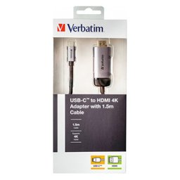 USB (3.1) hub 1 portos, 49144, szürke, kábel hossza 1,5 m, Verbatim, USB C HDMI adapterhez