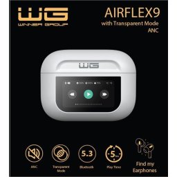 WG - Bluetooth fejhallgató WG AirFlex 9 kijelzővel, Avatar, ANC, fehér színben