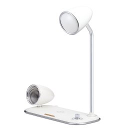 WG - Led lámpa vezeték nélküli töltéssel és bluetooth hangszóróval WG Retro Kathie, fehér
