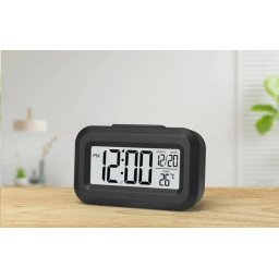WG - Ébresztőóra belső hőmérővel WG DigiTherm Alarm, fekete színben