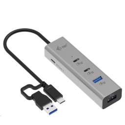 i-tec univerzális töltő fém HUB 2x USB-C 2x USB-A port, PD 85W