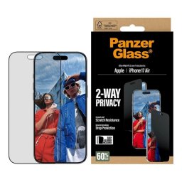 PANZERGLASS 2-WAY PRIVACY ULTRA-WIDE EASYALIGNER képernyővédő üveg (betekintés ellen, karcálló + segédkeret) FEKETE Apple iPhone Air