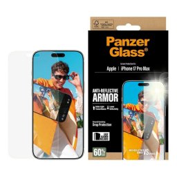 PANZERGLASS ANTI-REFLECTIVE ARMOR EASYALIGNER képernyővédő üveg (tükröződésmentes + segédkeret) ÁTLÁTSZÓ Apple iPhone 17 Pro Max