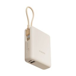 XIAOMI vésztöltő USB+Type-C aljzat (10000mAh, 33W, gyorstöltő, fix Type-C kábel) FEHÉR
