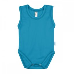 Kynga azúrkék ujjatlan baba body 62-98