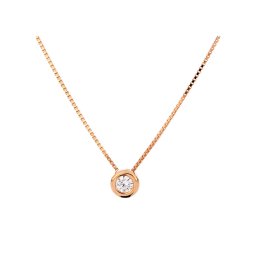 Egyköves button foglalatú medál lánccal 14 kt rozé arany