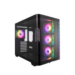FSP M580-BA/Midi Tower/Transpar/Fekete